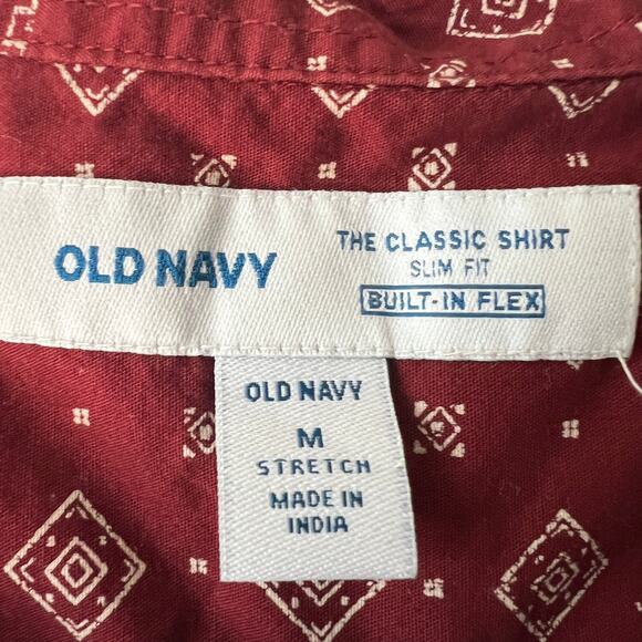 Old Navy Mens The Classic Shirt Medium Slim Stretch Cowboy Western Breathable - Picture 2 of 10